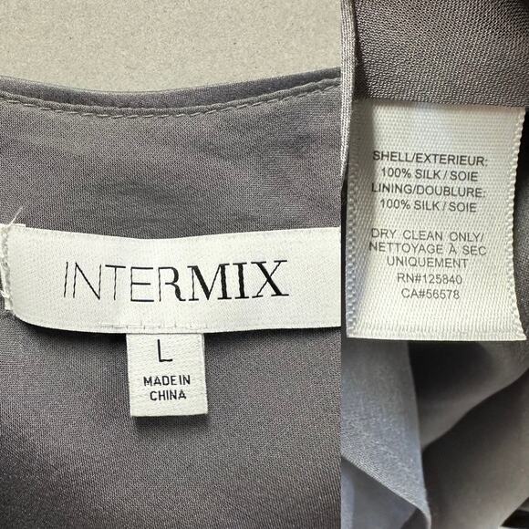 Intermix Fayette Cowl Neck Silk Camisole in Gray Size Large - Picture 2 of 15